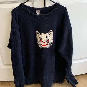 Ebbets Field Flannels Vintage Kansas City Catz Navy Blue Sweatshirt Size M
